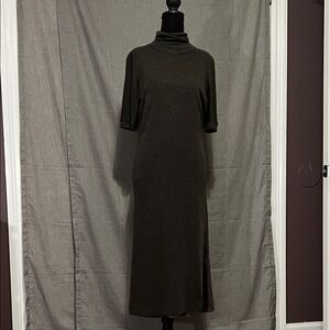 Elegant Gray Turtleneck Dress